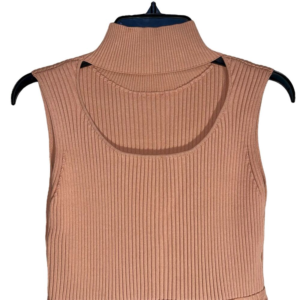Snidel Midi Dress Sweater Pleated Stretch Cutout - Picture 6 of 11